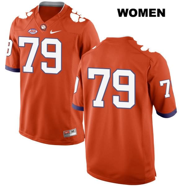 Women's Clemson Tigers #79 Jackson Carman Stitched Orange Authentic Style 2 Nike No Name NCAA College Football Jersey ENL7146WK